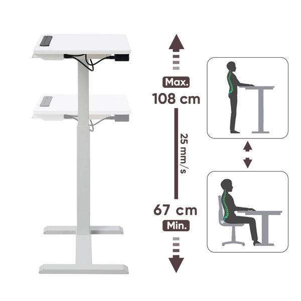 Inbox Zero Cm W Height Adjustable Rectangle Standing Desk Wayfair Co Uk